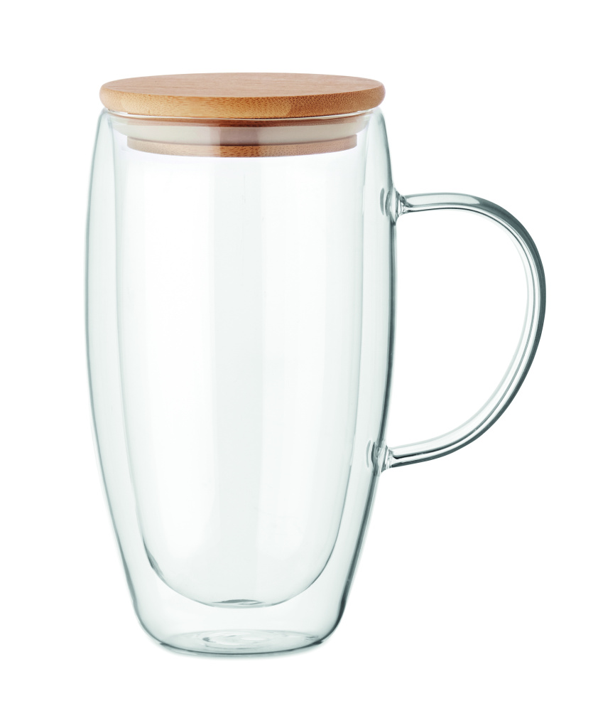 Logotrade promotional gift image of: Double wall glass mug 450ml